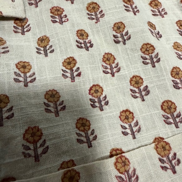 FabIndia Men's Short Sleeve Bush Shirt Straight Fit Floral Print Size‎ M - Picture 5 of 8